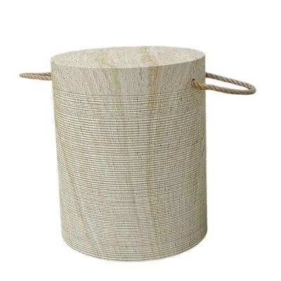 Rope-Handled Stone Cylinder